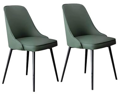 ZONABSQQ Essstuhlset Moderne Esszimmerstühle, 2er-Set, Wohnzimmer-Beistellstühle mit weichem Lederkissensitz und Metallbeinen, Heimstuhl mit Rückenlehne Komfort