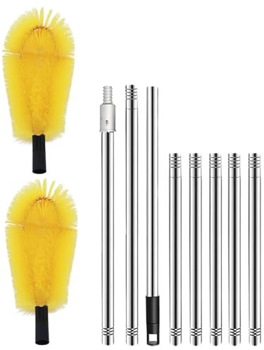 Glanhbnol Gutter Cleaning Tool With Brush Head Long Gutter Cleaning Tool From The Ground Gutter Cleaner Easily Clear Roof Leaves