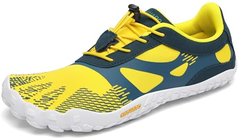 SAGUARO Barefoot Hombre Mujer Zapatillas de Trail Running Ligeras Cómodas Minimalistas Zapatos Descalzos, Amarillo Brillante 40