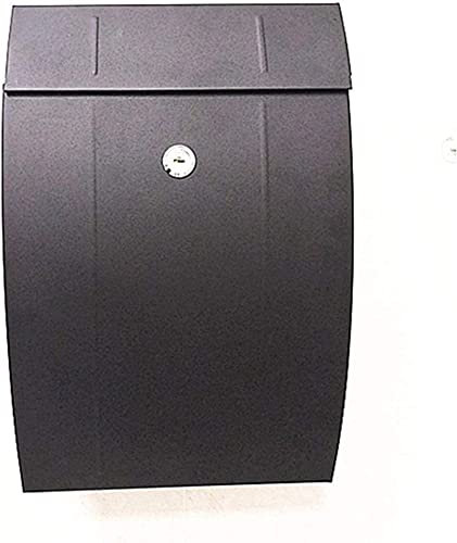 Wall-Mount Mailbox Classic Wall Mounted Mailbox Smart Parcel Drop Box Black Metal Letterboxes with Sturdy Key Lock Waterproof Outside Lockable Post Box