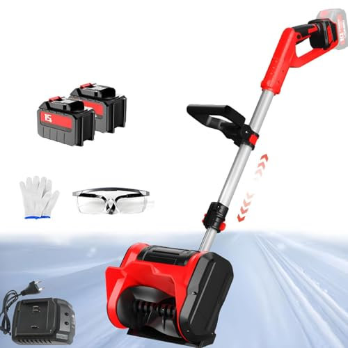 Pala Da Neve a Batteria, Pala Da Neve Senza Fili, Spazzaneve Elettrico per Vialetto Con Manico Regolabile E Asta Telescopica, Per Patio, Parco Giochi, Fattoria