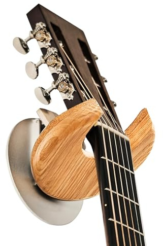 Zusammenklappbarer Ukulelen-Wandaufhänger, 105° Öffnung, Wandhalterung, Gitarrenhalter, Holz, Gitarrenhaken, 40 kg Tragkraft, Gitarrenhalter, WandUkulelenständer für Gitarre, Banjo, Ukulele (weiß)