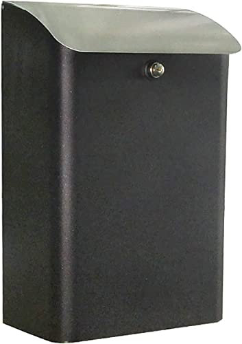 Grande Cassetta Postale da Parete di Alta qualità - Cassetta Postale con Serratura, per Lettere e pacchi con 2 Chiavi e Coperchio - Nero Buzones de pared