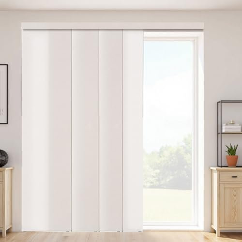 VEVOR Panel Track Blinds, Extendable Track from 116 cm to 218 cm W, Trimmable Panel Curtains Up to 243cm H, Adjustable Vertical Panel Blinds for Sliding Doors, Patio Doors, Room Divider, Light Brown