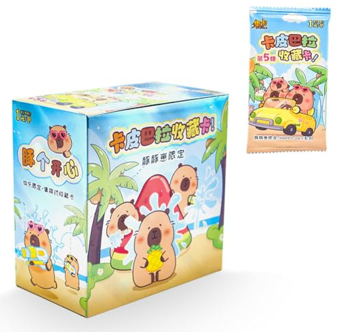 LKNBIF Capyybara Trading Cards, Anime Cards, Game Card Box, for Collectable, Party Games and Family, Birthday Gift for Children, for Fans Anime Enthusiasts (32 Packs)