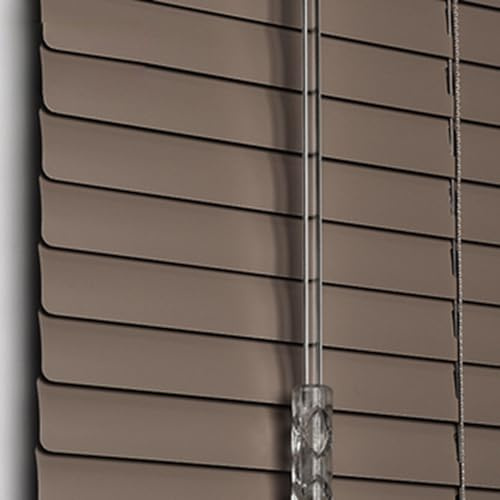 Store Vénitien Aluminium Romain Feuilles Mates Lamelle Marron Rideau de Douche déroulant Stores horizontaux Pare-Vue Pare-Soleil Maison pour fenêtre,Bureau (W125cm×H150cm)