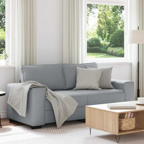 HETFTJN Zweisitzer Sofa 180 cm Hellgrau Stoff Schlafsofa mit Breiten Armlehnen Robustes Holz-Metall-Gestell Modernes Design für Wohnzimmer Büro Gästezimmer