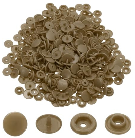 QUARKZMAN 100 Sets T5 Resin Kunststoff Druckknöpfe Hochglanz Runde Bronze | Resin Verschlüsse, Druckknöpfe Set, Ohne Nähen, Für Stoff Nähen Basteln Kleidung Taschen