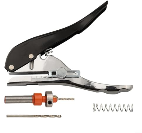 Solaughguy Kit de taladro avellanado para perforador de tiras de borde con control de profundidad ajustable para carpintería y perforación de papel, tope de límite de metal incluido