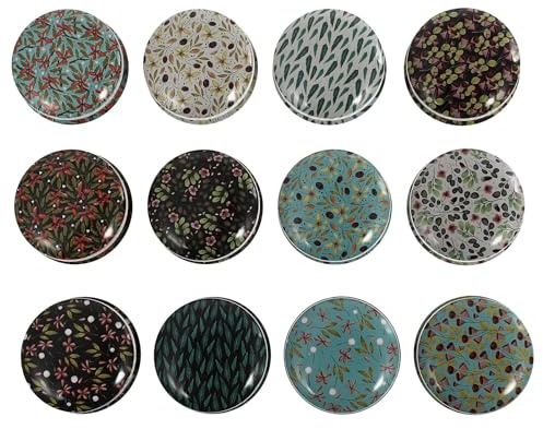 Housoutil 12 Stück Weißblech Kerzendosen mit Deckel Runde Kleiner Metallbehälter für Selbstgemacht Kerzenherstellung Aromatherapie Aufbewahrungsboxen für Zuhause und Reise