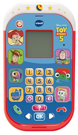 VTech - Toy Story 5 Teléfono Educativo, Juguetes Electrónicos Niños +3 Años, 8 Actividades, Teclado 10 Cifras y Voz Original de Jessie, Versión ESP