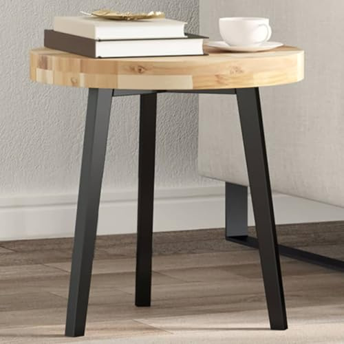 Yisssmeng Tischplatte rund 40 cm Akazie massiv unbehandelt 4 cm Stärke robuster Couchtischplatte DIY Schreibtischplatte auf Maß für Home Office Küche Bistro Café Wohnzimmer