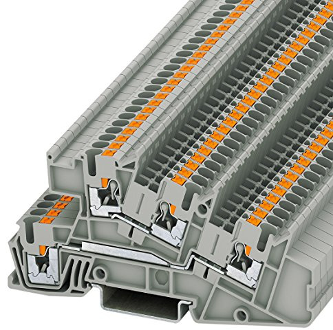 Phoenix contact 3213953 - Livelli di terminali installazione pti 2,5 l/l, 50 pezzi, | Morsetto Grigio a 3 Livelli, Connessione Push-in, 24 A, 400 V, Sezione 0,14-4 mmq, Montaggio su Guida NS 35