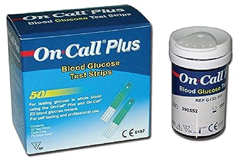 Gima Glucose Strips to Measure the Glucose Concentration in Whole Blood, which work with On Call Plus II e On Call Plus Blood Glucose Meters - box of 50 strips.