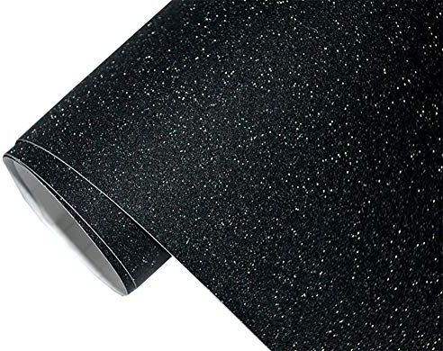 Neoxxim 8,5€/m2NEOXXIM Premium Auto Folie - Glitzer SCHWARZ RAU MATT 2000 x 150 cm - blasenfrei Lackfolie Möbelfolie