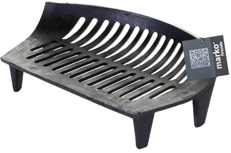 Black Cast Iron Bow Fronted Fire Grate to Fit 18 Inch Opening for Open Fires NEW by KD & JAY
