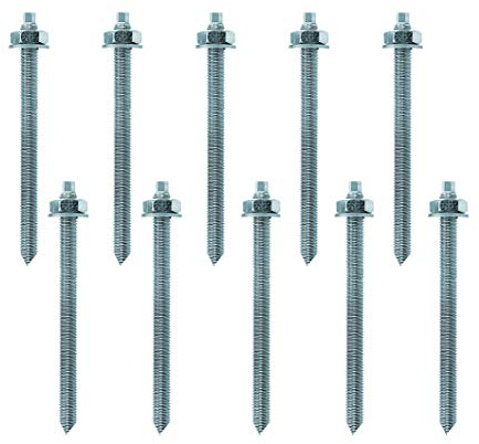 Isolbau Ankerstangen - Gewindestange M8 x 110 mm - Verbundanker verzinkt mit Mutter & Unterlegscheibe - 10 Stück
