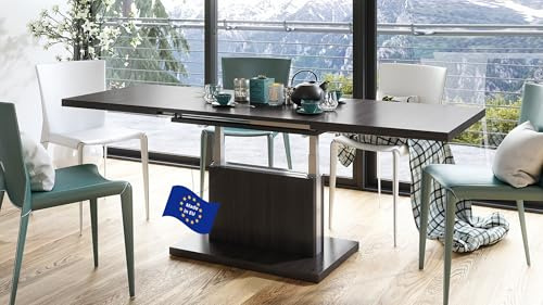 Mazzoni Aston Couchtisch ausziehbar höhenverstellbar 120/200cm in Walnuss Wenge modern vielseitig Wohnzimmertisch Esstisch Beistelltisch Sofatisch platzsparend hochwertig Wohnzimmer