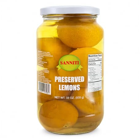 Sanniti Preserved Lemons, 33 oz – Whole Preserved Lemons in Brine | Bold Citrus Flavor for Cooking & Marinades