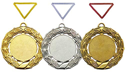 Henecka 🥇 🥈 🥉 Medaillen, XXL Medaillen mit individuellem 50 mm Sport-Jubiläum-Motiv-Emblem & Wunschgravur, inklusive Halsband, wählbar in Gold, Silber, Bronze (Bronze)