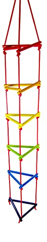 Hess Holzspielzeug 20008 - Dreiecks-Strickleiter aus Holz, handgefertigt, für Kinder ab 3 Jahren, ca. 200 x 30 x 30 cm, für unbegrenzten Kletterspaß im Haus und Garten