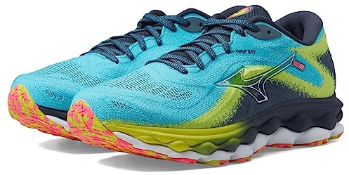 Mizuno Men's Wave Sky 7 Running Shoe, Jet Blue-White, 7.5