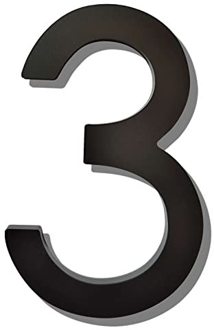 Ywonoby 5 Inch House Numbers for Outside-Large Modern 3D Floating Door Numbers-Weatherproof and Easy to Install-Matte Black Acrylic Number (3)