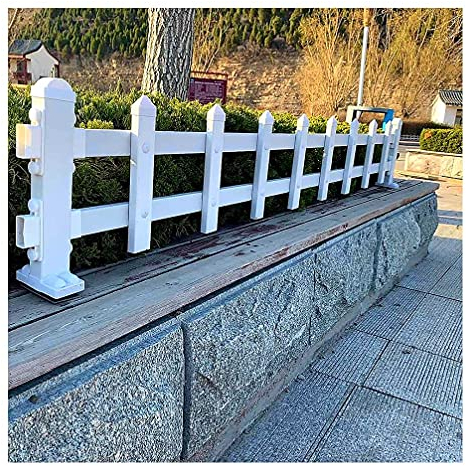 MERAXI Recinzione del Giardino del Patio PVC, Schermata per Esterni Bordatura paesaggistica Prato Staccionata Bordo Decorativo Ornamentale per Pannelli del Percorso Aiuola,Bianca,200x50cm