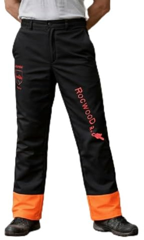 RocwooD Chainsaw Protection Safety Trousers Forestry High-Visibility Durable Heavy-Duty Gear Lightweight Protective Woodwork Equipment Type A Size XXXL Extra Extra Extra Large