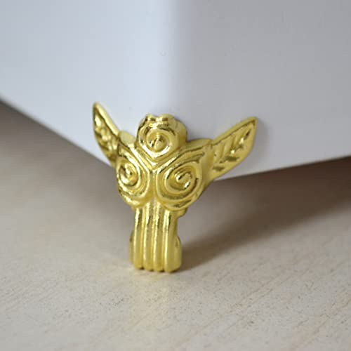 Mikadolly 12 Pcs Vintage Gold Wood Case Metal Legs Decorative Jewelry Box Feet Rose Flower Shape Support Foot Antique Retro Gift Chest Corner Protector Small Size (Length:1-1/4 Height:1-1/4)