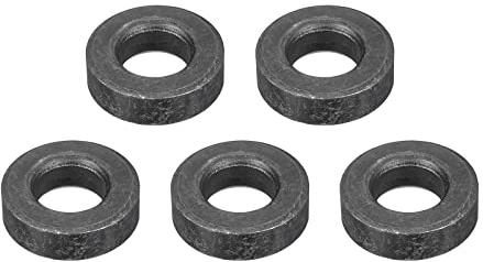 Sourcing Map - Arandela plana de acero al carbono para pernos M14, 5 piezas M14 x 30 x 9,5 mm, cierres ultra gruesos de acero de aleación de grado 8,8 oxidado negro para la industria mecánica