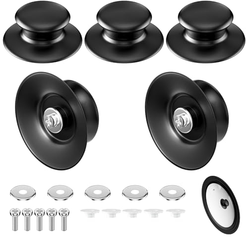 Avesteir 5 pezzi pomello coperchio pentola, pomelli per coperchi pentole Antiscottatura, manico coperchio pentola Universale, manopola coperchio pulsante in bachelite, manopole di ricambio, con Viti