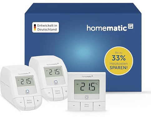 Homematic IP Heizkörperthermostat – Basic (2x) + Wandthermostat – Basic, Smart Home, digitaler Thermostat Heizung, Steuerung mit oder ohne App, Alexa, Google Home, digitales Thermostat für Heizkörper