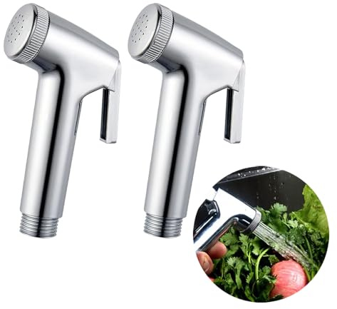 RUIENGCOMM 2 PCS Bidet Sprayer Handheld Bidet Spray Tap Bidet Sprayer Shower Cleaning Shower Head Bidet Toilet Attachment for Bathroom Toilet Diaper Cleaning and Pet Bathing