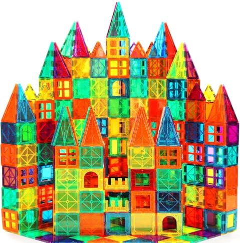 WonderToys Magnetic Tiles Classic 64-Piece The Original Magnet Building Toys for 3 4 5 6 Years Old Boys & Girls On Birthday