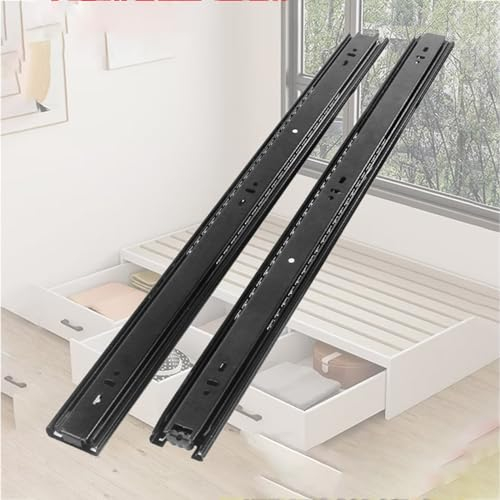 YNAYGDIUGD Schubladenauszug Teleskopschienen Vollauszug Bodenmontage 1 Paar Schubladenauszüge Schubladenauszug 60 Kg Teleskopauszug Schienen (Size : 30in/75cm, Color : Extra Thick)