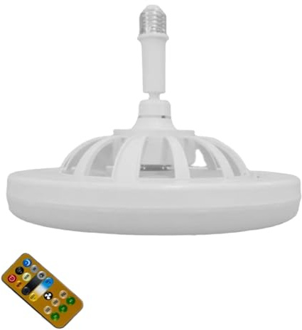 Ventilatori da soffitto - Ventilatore da soffitto con attacco E27 | Ventilatore da soffitto a basso profilo con luce LED e telecomando, ventilatore da soffitto con montaggio a incasso per la casa