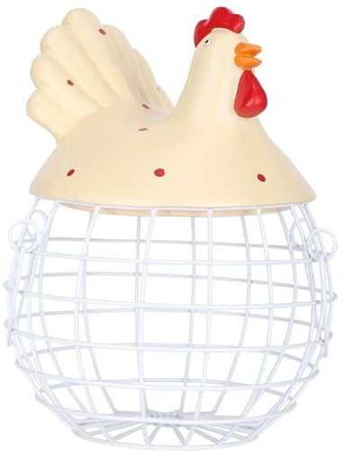 Egg Basket Egg Storage Metal Wire Egg Storage Basket, Fruit Storage Basket, With Handles, Can Hold Fresh Eggs Egg Baskets For Fresh Eggs(Yellow)