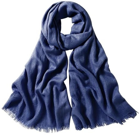 DAMILY Écharpe Homme Douce Coton, Foulard Écharpe Longue Chale Stole pour Automne, Chaud Echarpe Chaude pour les Hommes, 95x195 cm (Bleu)
