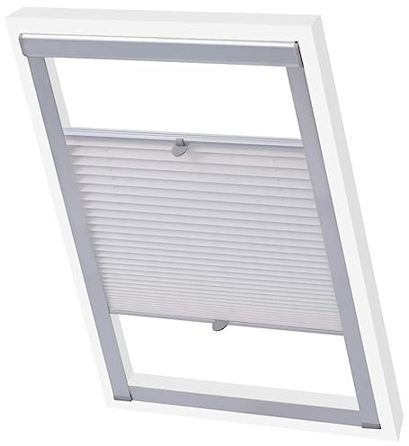 Fenster sichtschutz,Jalousie ohne Bohren,Plissee Faltstore Weiß C02Geeignet für Schlafzimmer Badezimmer Fenster