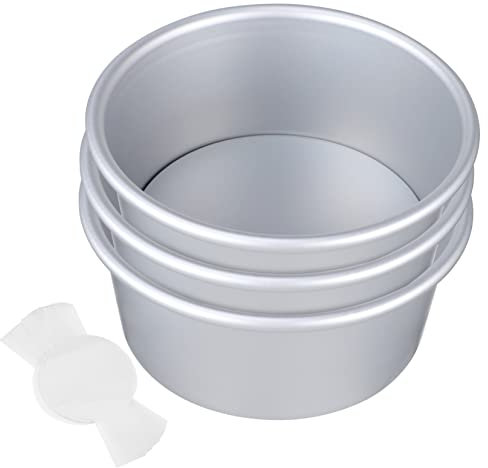 Ciieeo Juego De Moldes Para Pasteles Redondos Con Papel De Cocina De Base Desmontable Molde Para Pasteles De 6 Pulgadas Para Hornear Fácilmente