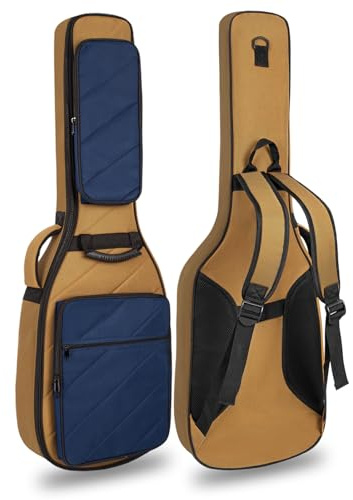 HOHIYO Sac de transport pour guitare électrique - Rembourrage de 15 mm - Housse souple pour guitare électrique - Sac à dos avec bandoulière réglable, Sac pour guitare électrique - Bleu, 41X 14X 2.36