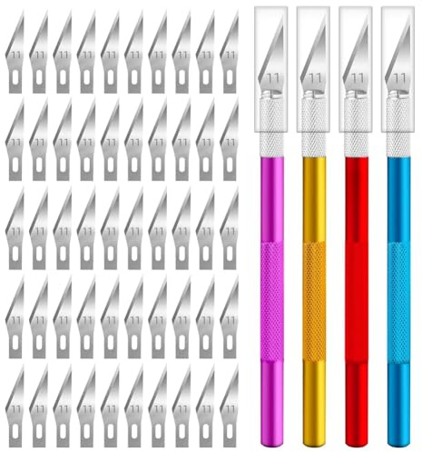 Yominerr 74Pack Hobby Knife Exacto Knife con 4 Coltelli da Hobby e 70 Lame di Ricambio per Coltelli Artigianali per Arte, Scrapbooking, Stencil