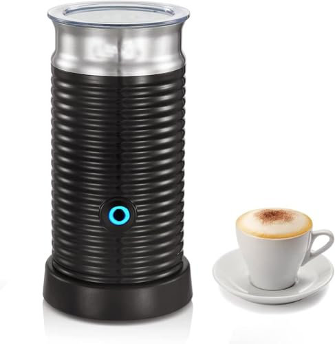 4-in-1 Electric Milk Frother & Warmer - Milk Steamer, Hot & Cold Foam Maker, Milk Heater & Frother for Latte, Cappuccino, Macchiato (Black)