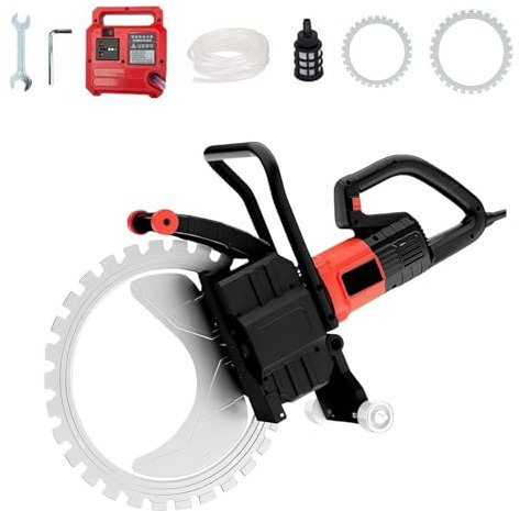 WDDEYYDS Ring Concrete Saw, 8900W Concrete Saw, Brushless Electric Wall Grooving Cutting Machine Chaser, With Water Fed Dust Suppression for Slotting Brick Granite Marble Concrete Gro,110V-410+600mm
