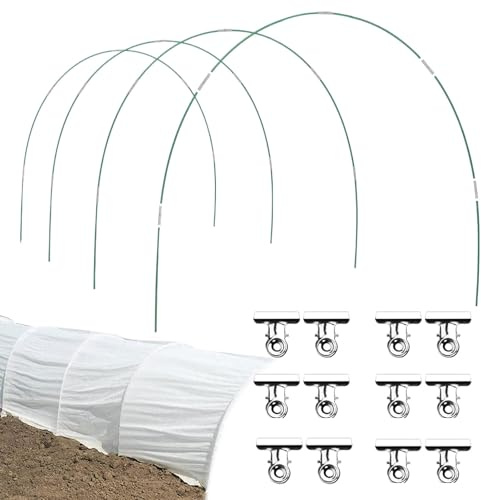 Yhsioaklo Gewächshausreifen, Rostfreier Garten-Reifen für Netze, tragbare Schutzpfähle, Gartenwerkzeug für den Außenbereich, Gras, Erntepflege, Erdbeerkohl, Huhn, Vogel, Hagel