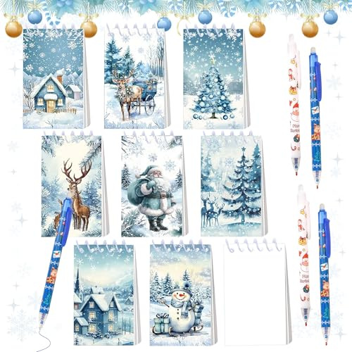 Weihnachts Mini Notizblöcke Weihnachts Kugelschreiber Weihnachtsstrümpfe | 12 Stück Weihnachts Mini Notizblöcke Weihnachts Kugelschreiber Weihnachtsstrümpfe Für Geschenke Belohnungen Für Den