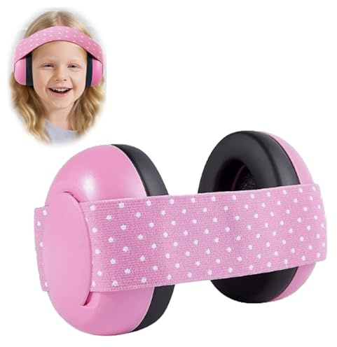 Custamix Casque anti bruit bébé réglable et confortable – Protection auditive pour nourrisson de 0 à 18 mois, idéal pour les voyages, la sieste et les sorties (Roes,tache)