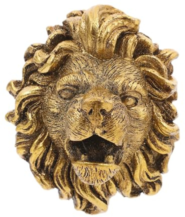 GOOHOCHY Outdoor Lion Head Fountain Nozzle Weather Resistant Resin Wall Mounted Spitter for Garden Water Feature and Decorative Pool Spray