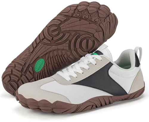 SAGUARO Zapatillas Barefoot Mujer Ligera Zapatos Minimalistas Hombre Transpirable Sneakers Barefoot Antideslizante Calzado Descalzos Interior Exterior, Blanco, 40